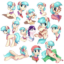 Size: 2400x2400 | Tagged: safe, artist:luciferamon, imported from twibooru, coco pommel, rarity, earth pony, human, pony, unicorn, blushing, bowtie, bust, butt, clothes, cocoa cantle, cocobetes, coffee, cup, cute, drinking, elusive, eyes closed, female, flower, flower in hair, glasses, hand, happy, holding a pony, hooves together, leaning, levitation, lying down, magic, male, mare, mug, necktie, offscreen character, open mouth, paper, paywalled source, plot, ribbon, rule 63, simple background, sketch, smiling, solo, solo focus, spit take, spitting, stallion, surprised, table, tail, teacup, telekinesis, tongue out, white background, wide eyes