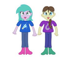 Size: 2048x1536 | Tagged: safe, artist:lunartoons, imported from twibooru, aura (character), heidi hay, human, equestria girls, .ai available, .svg available, boots, braid, clothes, cutie mark, deanna mustard, equestria girls-ified, female, horseshoes, humanized, leggings, shannon chan-kent, shirt, shoes, shooting star, svg, symbol, t-shirt, tabitha st. germain, vector, voice actor