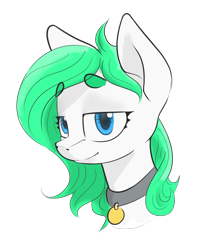 Size: 1536x1831 | Tagged: artist needed, source needed, safe, imported from twibooru, oc, oc only, oc:zephyr, pegasus, pony, beanbrows, bust, collar, eyebrows, eyebrows visible through hair, female, lidded eyes, looking at you, mare, pet tag, pony pet, simple background, smiling, smirk, smug, solo, transparent background