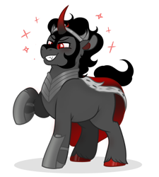 Size: 500x555 | Tagged: safe, artist:ponydoodles, imported from twibooru, king sombra, pony, unicorn, chubby, image, male, png, simple background, solo, transparent background