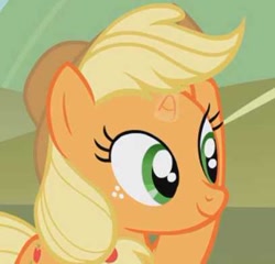 Size: 408x391 | Tagged: source needed, safe, edit, edited screencap, imported from twibooru, screencap, applejack, pony, unicorn, editor needed, female, mare, race swap, solo, what a twist