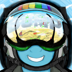 Size: 800x800 | Tagged: safe, anonymous editor, artist:gordonfreeguy, edit, imported from twibooru, rainbow dash, ace combat, aircraft, bump, fight, fighter, jet, jet fighter, pilot, pilot dash, plane, png