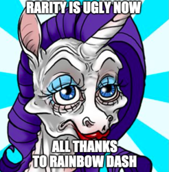 Size: 673x685 | Tagged: safe, imported from twibooru, rainbow dash, rarity, png, ugly