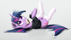Size: 2000x1125 | Tagged: safe, artist:ncmares, edit, imported from twibooru, twilight sparkle, pony, unicorn, clothes, cute, donut, editor needed, female, food, hoodie, image, mouth hold, ncmares is trying to murder us, on back, png, socks, solo, twiabetes, unicorn twilight, wingless, wingless edit