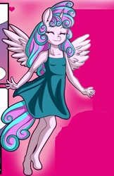 Size: 663x1024 | Tagged: safe, artist:anibaruthecat, edit, imported from twibooru, princess flurry heart, alicorn, anthro, comic:yes teacher, banned from derpibooru, comic, cropped, eyes closed, female, image, lolicon, needs more jpeg, solo, underage