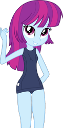 Size: 4036x8216 | Tagged: safe, artist:owlisun, edit, imported from twibooru, mystery mint, equestria girls, friendship games, absurd resolution, background human, clothes, cute, image, mysterybetes, one-piece swimsuit, png, simple background, solo, swimsuit, swimsuit edit, transparent background, vector