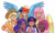 Size: 3617x2158 | Tagged: safe, artist:kianamai, imported from twibooru, applejack, fluttershy, pinkie pie, rainbow dash, rarity, twilight sparkle, human, dark skin, elf ears, female, humanized, image, looking at you, mane six, simple background, unicorns as elves, white background, winged humanization, wings