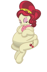 Size: 1636x2484 | Tagged: safe, artist:envy, imported from twibooru, cherry jubilee, earth pony, pony, chubby, chubby jubilee, fat, female, image, mare, png, simple background, solo, white background