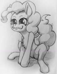 Size: 1024x1324 | Tagged: safe, artist:zetamad, imported from derpibooru, pinkie pie, earth pony, pony, chest fluff, newbie artist training grounds, solo, traditional art