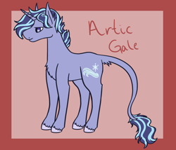 Size: 1750x1500 | Tagged: safe, artist:misskanabelle, imported from derpibooru, oc, oc only, oc:arctic gale, pony, unicorn, abstract background, leonine tail, magical lesbian spawn, male, offspring, parent:starlight glimmer, parent:twilight sparkle, parents:twistarlight, signature, solo, stallion, unshorn fetlocks