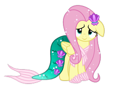 Size: 1132x785 | Tagged: safe, artist:jvartes6112, imported from derpibooru, fluttershy, mermaid, pegasus, pony, clothes, costume, cute, dress, eyelashes, female, floppy ears, folded wings, looking at you, mare, mermaid tail, nightmare night costume, shyabetes, simple background, smiling, solo, transparent background, vector, wings