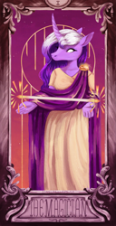 Size: 1197x2340 | Tagged: safe, artist:laps-sp, imported from derpibooru, anthro, unicorn, solo, tarot card, the magician