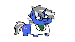 Size: 1280x720 | Tagged: safe, artist:fluttershank, imported from derpibooru, oc, oc:weird science, unicorn, clothes, glasses, lab coat, squatpony