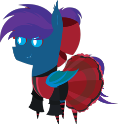 Size: 5795x6073 | Tagged: safe, artist:tikibat, derpibooru exclusive, imported from derpibooru, oc, oc only, oc:stardust, oc:stardust(cosmiceclipse), bat pony, pony, bat pony oc, bat wings, bow, clothes, crossdressing, dress, ear fluff, fangs, hair bow, male, membranous wings, simple background, slit eyes, slit pupils, socks, solo, stallion, striped socks, transparent background, wings