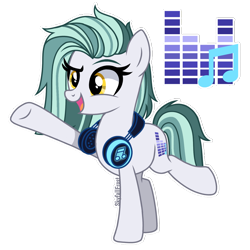 Size: 1448x1448 | Tagged: safe, artist:skyfallfrost, imported from derpibooru, oc, oc only, oc:dj silento, oc:ivory crescendo, earth pony, pony, base used, female, headphones, mare, simple background, solo, transparent background