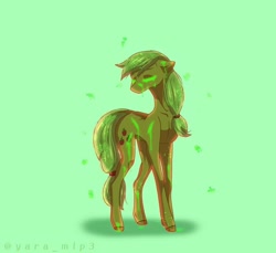 Size: 1080x991 | Tagged: safe, artist:yara_mlp3, imported from derpibooru, applejack, earth pony, pony, eyes closed, simple background, solo, standing