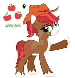 Size: 1280x1335 | Tagged: safe, artist:hate-love12, imported from derpibooru, applejack, earth pony, pony, alternate design, deviantart watermark, obtrusive watermark, simple background, solo, transparent background, watermark