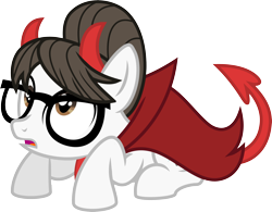 Size: 3840x3000 | Tagged: safe, artist:jeatz-axl, imported from derpibooru, writing desk, earth pony, pony, luna eclipsed, clothes, costume, devil, devil costume, female, glasses, high res, mare, nightmare night costume, simple background, solo, transparent background, vector