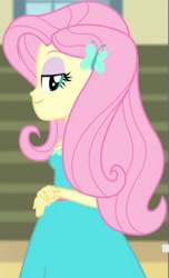 Size: 1920x3150 | Tagged: safe, imported from derpibooru, screencap, fluttershy, equestria girls, equestria girls series, fluttershy's butterflies, adorasexy, beautiful, beautisexy, breasts, cropped, cute, female, fluttershy's butterflies: applejack, geode of fauna, hairpin, jewelry, lidded eyes, magical geodes, necklace, sexy, smiling, solo