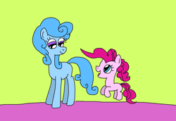 Size: 1669x1146 | Tagged: safe, artist:yorkyloves, imported from derpibooru, pinkie pie, oc, oc:mary janes, earth pony, pony, fanfic:pinkie pie and her mother, adopted offspring, adult blank flank, blank flank, child, cute, daughter, diapinkes, excited, family, female, filly, filly pinkie pie, foster mother, jumping, living room, mare, marybetes, momma mary janes, mother, mother and child, mother and daughter, ocbetes, open mouth, pie-janes family, smiling, younger, younger pinkie pie