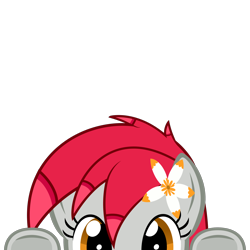 Size: 2000x2000 | Tagged: safe, artist:mrkat7214, imported from derpibooru, part of a set, oc, oc only, oc:tiny jasmini, pegasus, pony, commission, cute, female, flower, flower in hair, high res, looking at you, lurking, ocbetes, peeking, simple background, solo, soon, tinyjabetes, transparent background, underhoof, vector, ych result