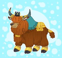 Size: 1112x1034 | Tagged: safe, artist:ponylove121, imported from derpibooru, prince rutherford, yak, cloven hooves, male, solo, watermark