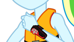 Size: 1920x1080 | Tagged: safe, edit, edited screencap, imported from derpibooru, screencap, rainbow dash, equestria girls, equestria girls series, spring breakdown, spoiler:eqg series (season 2), dashie morphs, mirai sentai timeranger, morpher, power rangers, power rangers time force, quantum morpher, v commander