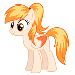 Size: 2667x2667 | Tagged: safe, artist:willow krick, imported from derpibooru, oc, oc only, oc:mapleaf autumn, pegasus, pony, female, high res, in design, mare, owner:willow krick, pegasus oc, simple background, smiling, solo, white background, wings