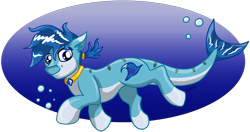 Size: 4240x2240 | Tagged: safe, artist:olificus, imported from derpibooru, oc, oc only, oc:aqua sapphire, merpony, bubble, commission, fish tail, high res, looking at you, male, ocean, simple background, smiling, smiling at you, solo, stallion, swimming, tail, transparent background, underwater, water