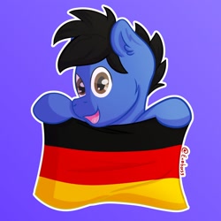 Size: 1800x1800 | Tagged: safe, artist:exobass, artist:xeto_de, imported from derpibooru, oc, oc only, pony, flag, germany, looking at you, open mouth, smiling