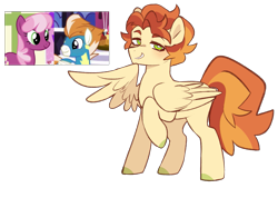 Size: 1491x1059 | Tagged: safe, artist:pandemiamichi, imported from derpibooru, cheerilee, fire streak, pegasus, pony, male, offspring, parent:cheerilee, parent:fire streak, simple background, stallion, transparent background