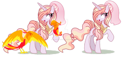 Size: 1280x587 | Tagged: safe, artist:princess-kitsune-tsu, artist:venomous-cookietwt, imported from derpibooru, peewee, oc, oc only, pony, unicorn, base used, female, magical lesbian spawn, mare, offspring, parent:princess celestia, parent:twilight sparkle, parents:twilestia, simple background, solo, transparent background