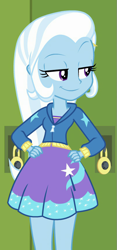 Size: 401x855 | Tagged: safe, imported from derpibooru, screencap, trixie, equestria girls, equestria girls series, forgotten friendship, cropped, hand on hip, solo