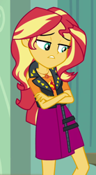 Size: 450x814 | Tagged: safe, imported from derpibooru, screencap, sunset shimmer, equestria girls, equestria girls series, forgotten friendship, cropped, female, geode of empathy, magical geodes, solo