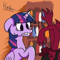 Size: 1080x1080 | Tagged: safe, artist:haekal20, imported from derpibooru, fhtng th§ ¿nsp§kbl, twilight sparkle, alicorn, pony, them's fightin' herds, book, community related, hand, solo, twilight sparkle (alicorn)