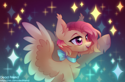 Size: 5000x3285 | Tagged: safe, artist:dedfriend, imported from derpibooru, oc, oc only, pegasus, pony, bow, coat markings, ear tufts, facial markings, heart, heart hoof, hoof heart, not flutterbat, not fluttershy, snip (coat marking), solo, two toned wings, wings