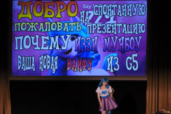 Size: 6008x4005 | Tagged: safe, imported from derpibooru, izzy moonbow, human, 2021, clothes, convention, cosplay, costume, cyrillic, g5, irl, irl human, newbronycon, photo, rubronycon, russian