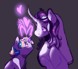 Size: 809x715 | Tagged: safe, artist:orphicswanart, imported from derpibooru, starlight glimmer, oc, pony, unicorn, curved horn, happy, heart, horn, smiling