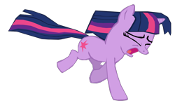 Size: 1280x787 | Tagged: safe, artist:benpictures1, imported from derpibooru, imported from ponybooru, twilight sparkle, pony, unicorn, season 3, spike at your service, eyes closed, female, inkscape, mare, open mouth, running, simple background, solo, transparent background, unicorn twilight, vector