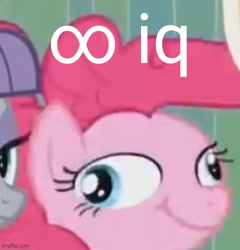 Size: 500x520 | Tagged: safe, edit, edited screencap, imported from derpibooru, screencap, maud pie, pinkie pie, maud pie (episode), season 4, cropped, faic, female, infinite iq, mare, mario, meme, needs more jpeg, offscreen character, pinkie pie is best facemaker, reaction image, smg4, solo focus, super mario bros.