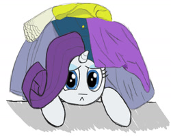 Size: 1600x1271 | Tagged: safe, artist:pegapone, imported from derpibooru, rarity, pony, unicorn, clothes, eyeshadow, frown, horn, makeup, pouting, sad, solo, stressed