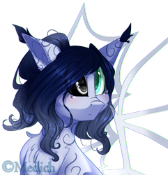 Size: 2405x2493 | Tagged: safe, artist:mediasmile666, imported from derpibooru, oc, oc only, pony, bust, coat markings, eye clipping through hair, high res, solo