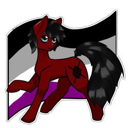 Size: 2160x2160 | Tagged: safe, artist:darmetyt, imported from derpibooru, oc, oc only, oc:darmet, earth pony, pony, asexual, asexual pride flag, earth pony oc, high res, pride, pride flag, solo