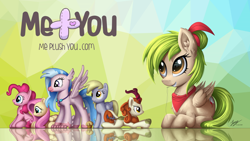 Size: 2500x1407 | Tagged: safe, artist:duskie-06, imported from derpibooru, autumn blaze, derpy hooves, fluttershy, pinkie pie, silverstream, oc, classical hippogriff, hippogriff, kirin, pegasus, pony, female, mare, mouth hold, needle, pegasus oc, plushie, wings