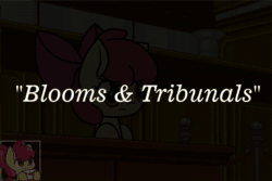 Size: 1080x720 | Tagged: safe, artist:arielsbx, imported from derpibooru, apple bloom, earth pony, pony, absurd file size, ace attorney, adorabloom, animated, crying, cute, female, filly, glasses, parody, phoenix wright, self paradox, sound, webm