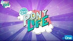 Size: 1280x720 | Tagged: safe, boulder media, imported from derpibooru, my little pony: pony life, cloud, eone, g4.5, logo, my little pony logo, no pony, pony life, rainbow, stars, text