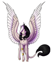 Size: 2856x3508 | Tagged: safe, artist:oneiria-fylakas, imported from derpibooru, oc, oc only, oc:eclipse awake, alicorn, pony, alicorn oc, female, high res, horn, mare, simple background, solo, transparent background, wings