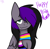 Size: 1374x1348 | Tagged: safe, artist:revenge.cats, imported from derpibooru, oc, oc only, oc:drizzling dasher, pegasus, pony, clothes, emo, genderfluid pride flag, pansexual pride flag, pride, pride flag, pride month, scarf, smiling, solo