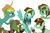 Size: 1218x804 | Tagged: safe, alternate version, artist:pegasski, imported from derpibooru, oc, oc only, oc:aqua haze, earth pony, pegasus, pony, unicorn, fallout equestria, annoyed, base used, clothes, earth pony oc, eyelashes, female, flying, hat, hoof hold, horn, jumpsuit, mare, pegasus oc, simple background, transparent background, unicorn oc, vault suit, wings