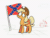 Size: 800x612 | Tagged: safe, artist:cassettepunk, edit, editor:edits of hate, imported from ponybooru, applejack, /mlp/, animated, confederate, confederate flag, flag, solo, unofficial edits thread